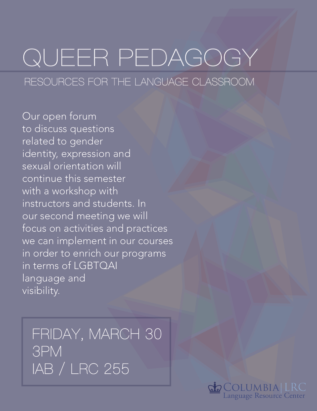 Queer Pedagogies Flyer